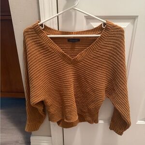 American Eagle Outfitters Tan V-Neck Sweater
